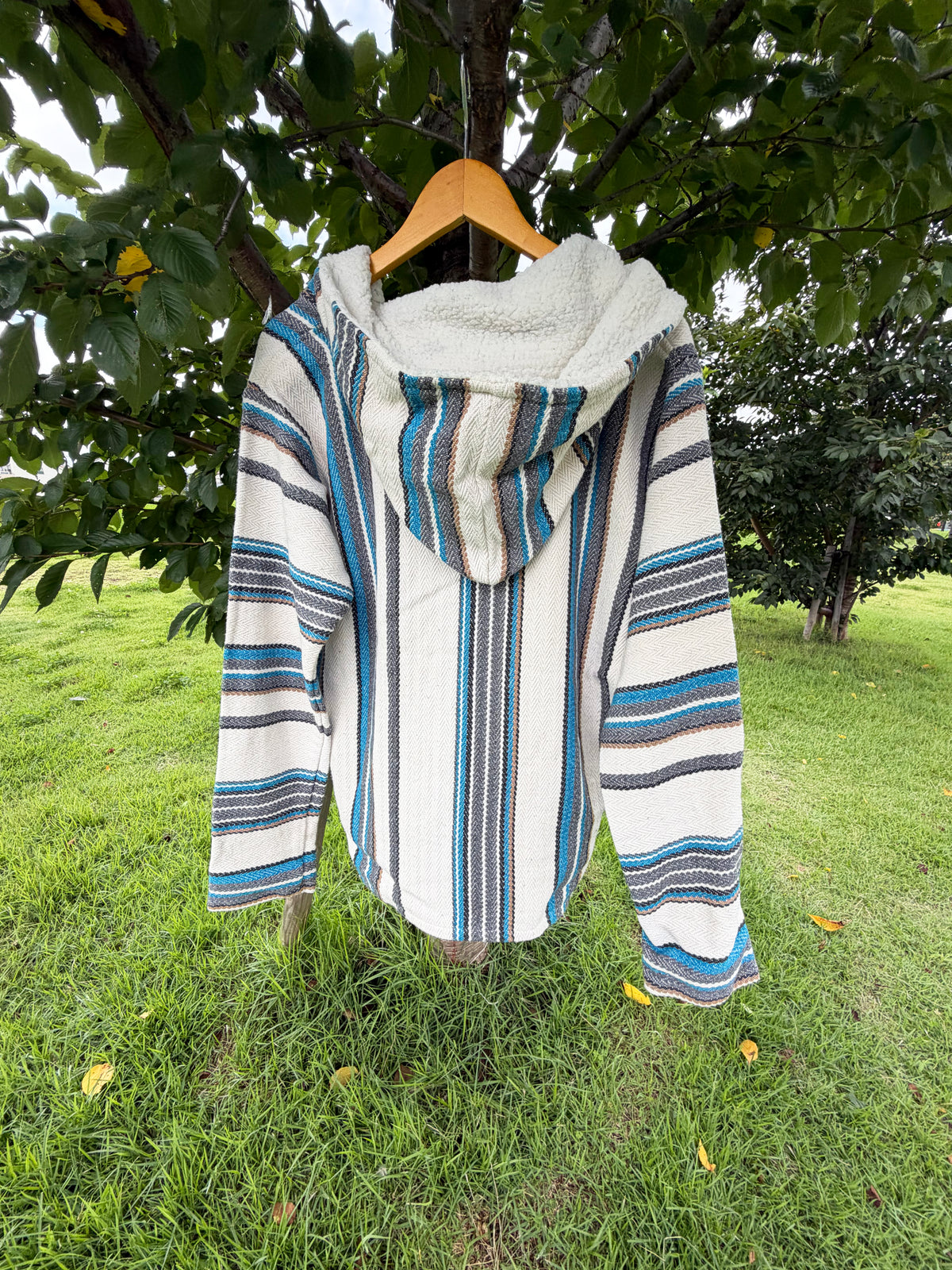 Senor Lopez Ivory Multi Stripe Baja Hoodie size M