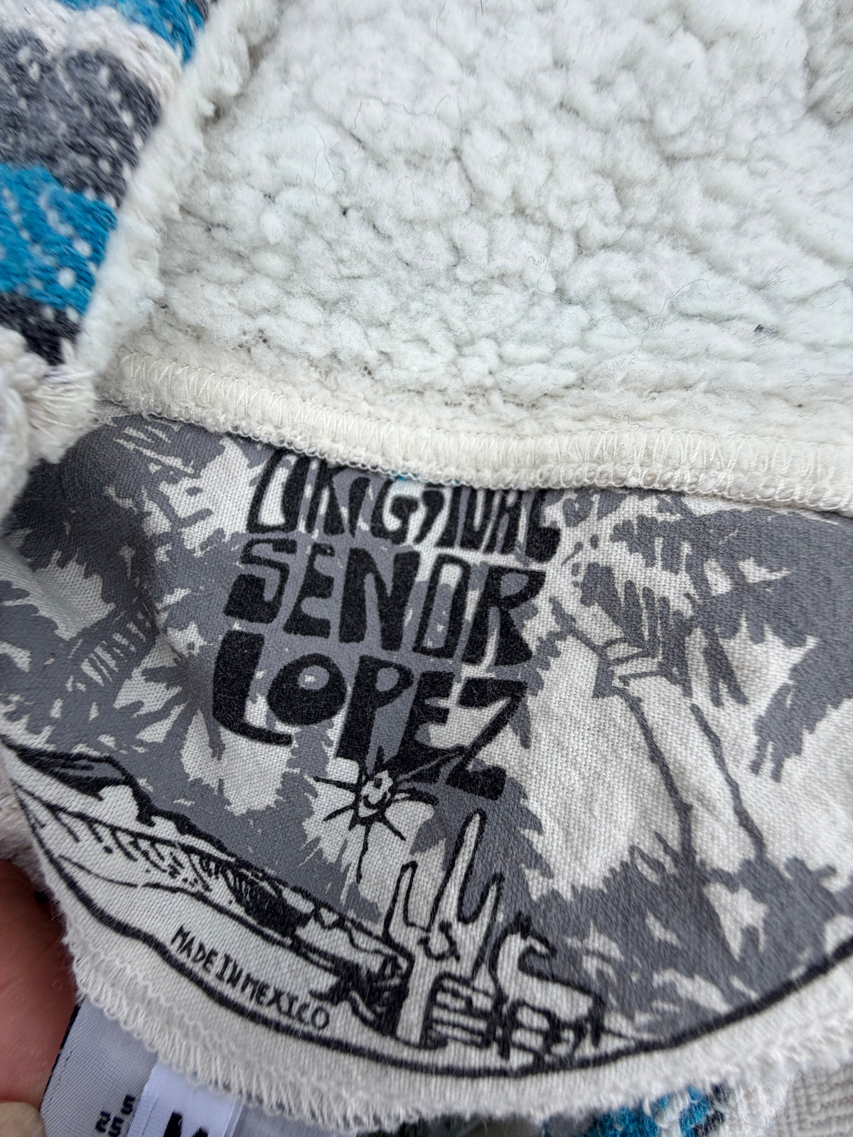 Senor Lopez Ivory Multi Stripe Baja Hoodie size M