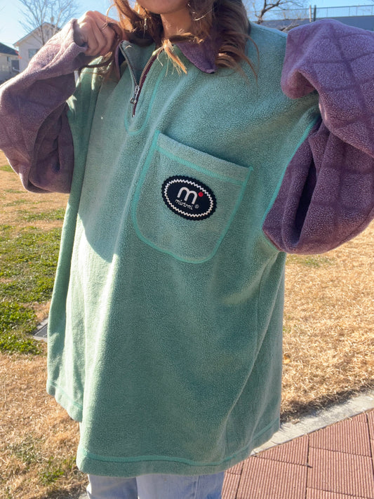 Euro vintage mitral Harf-zip Fleece Jacket (men's L)