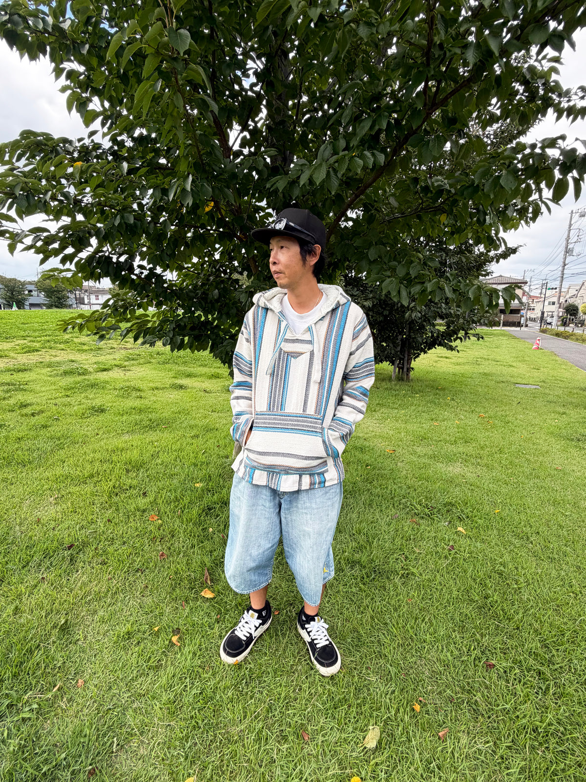 Senor Lopez Ivory Multi Stripe Baja Hoodie size M