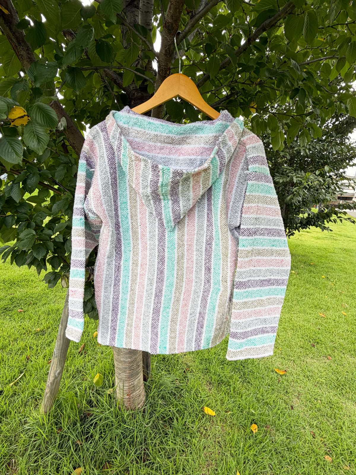 Curiosidades San José Pastel Multi Stripe Baja Hoodie  (size S)