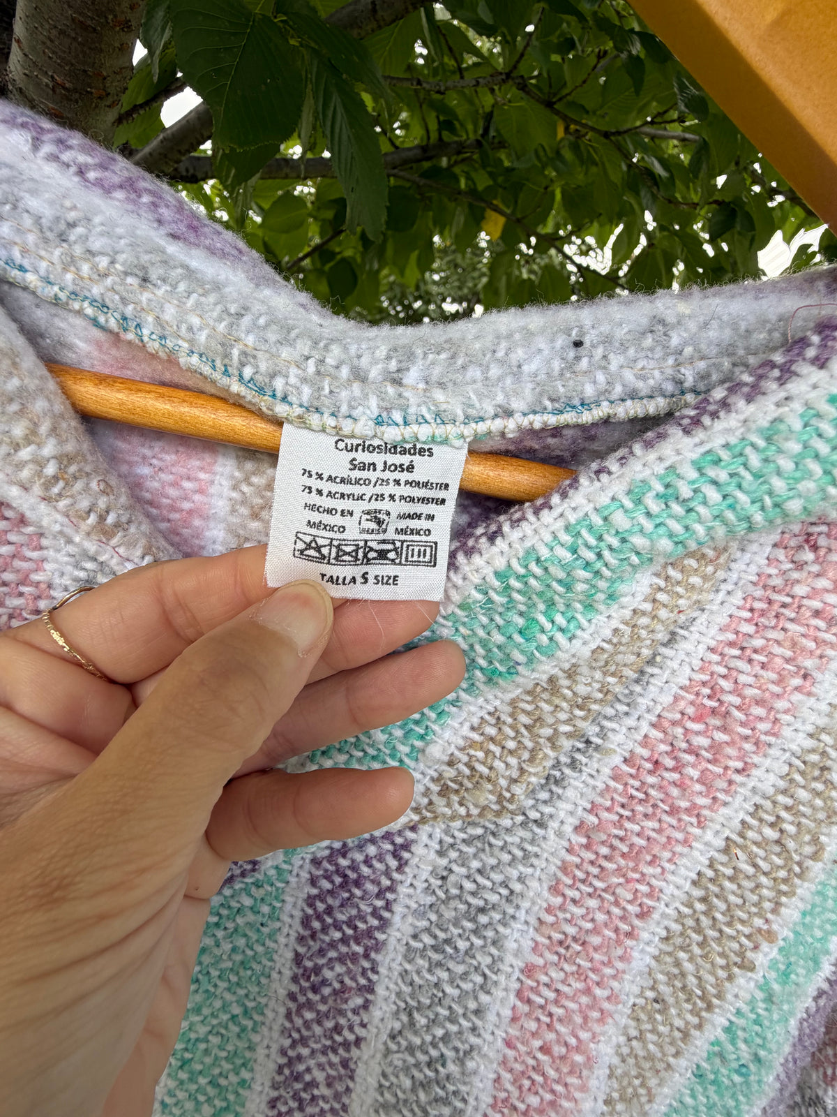 Curiosidades San José Pastel Multi Stripe Baja Hoodie  (size S)