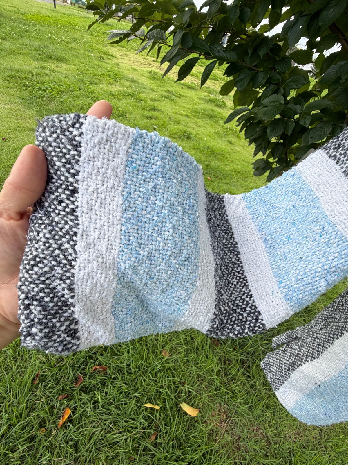 Light Blue & Grey Multi Stripe Baja Hoodie (size XL)
