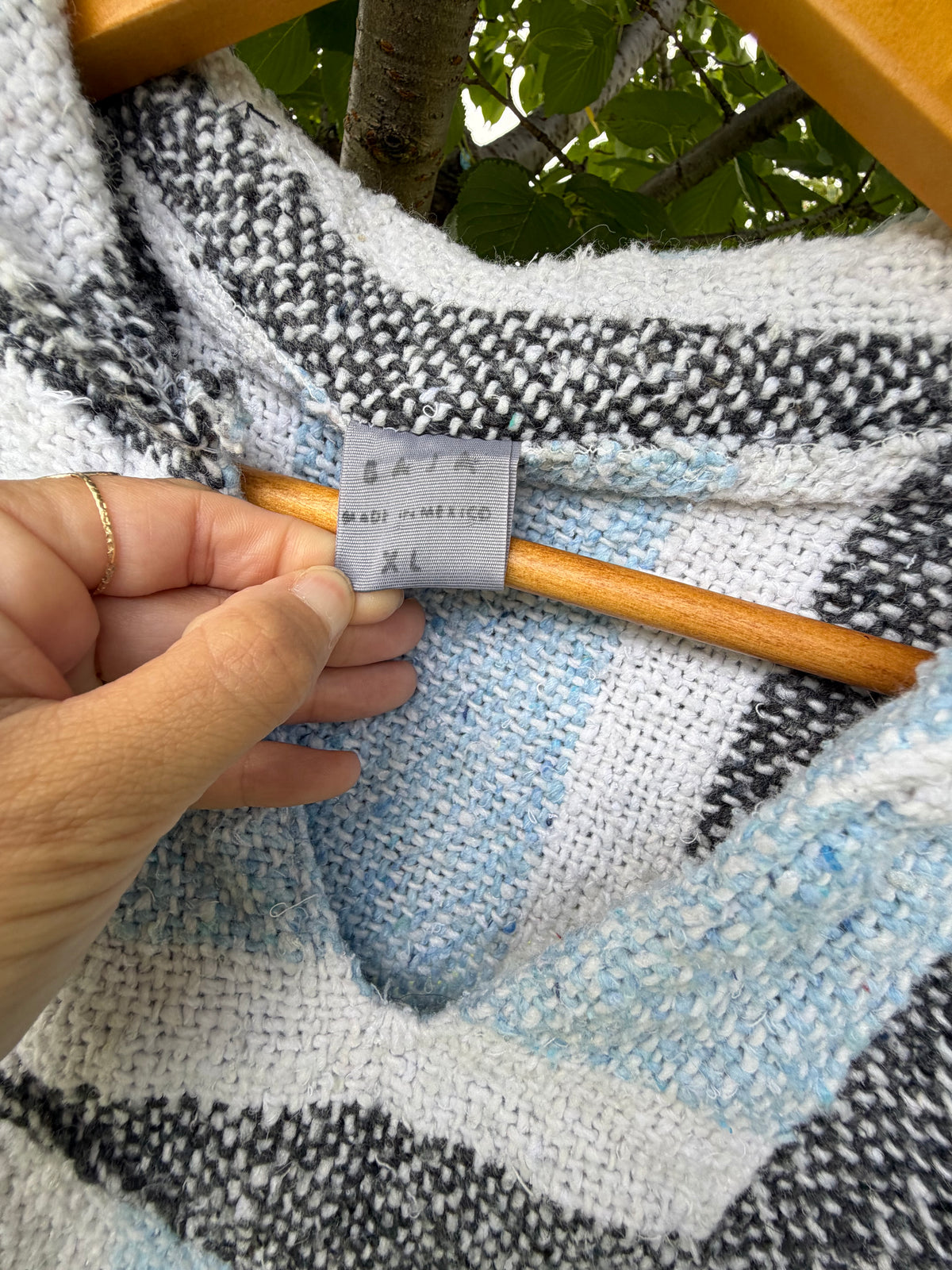 Light Blue & Grey Multi Stripe Baja Hoodie (size XL)