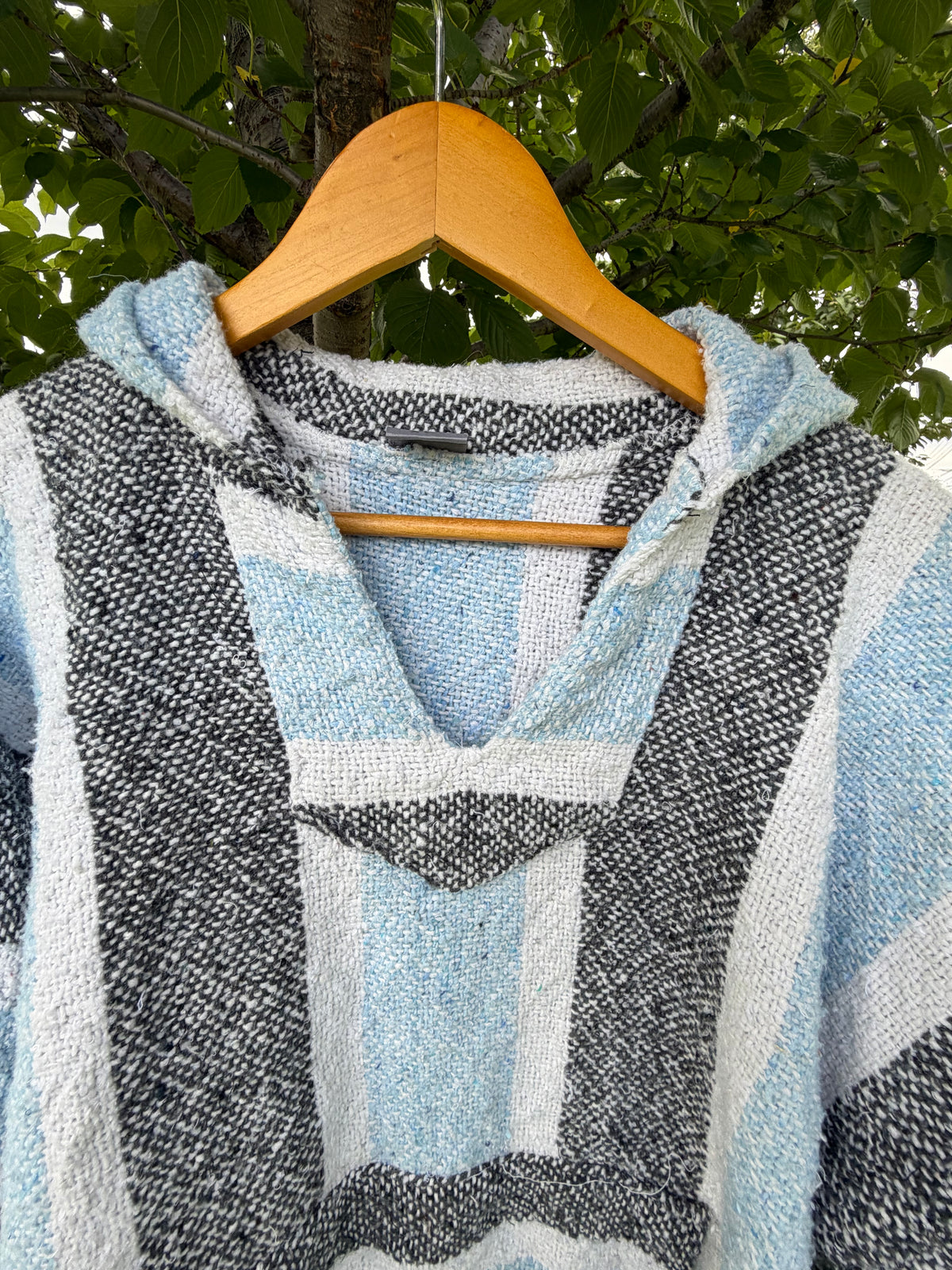 Light Blue & Grey Multi Stripe Baja Hoodie (size XL)