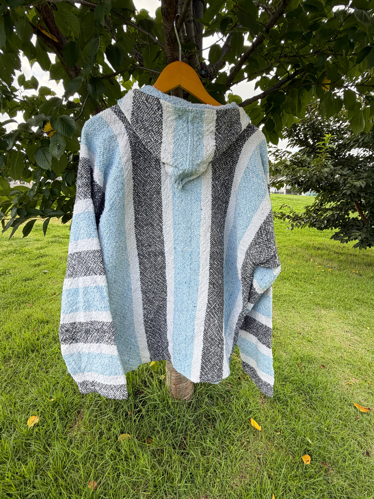 Light Blue & Grey Multi Stripe Baja Hoodie (size XL)