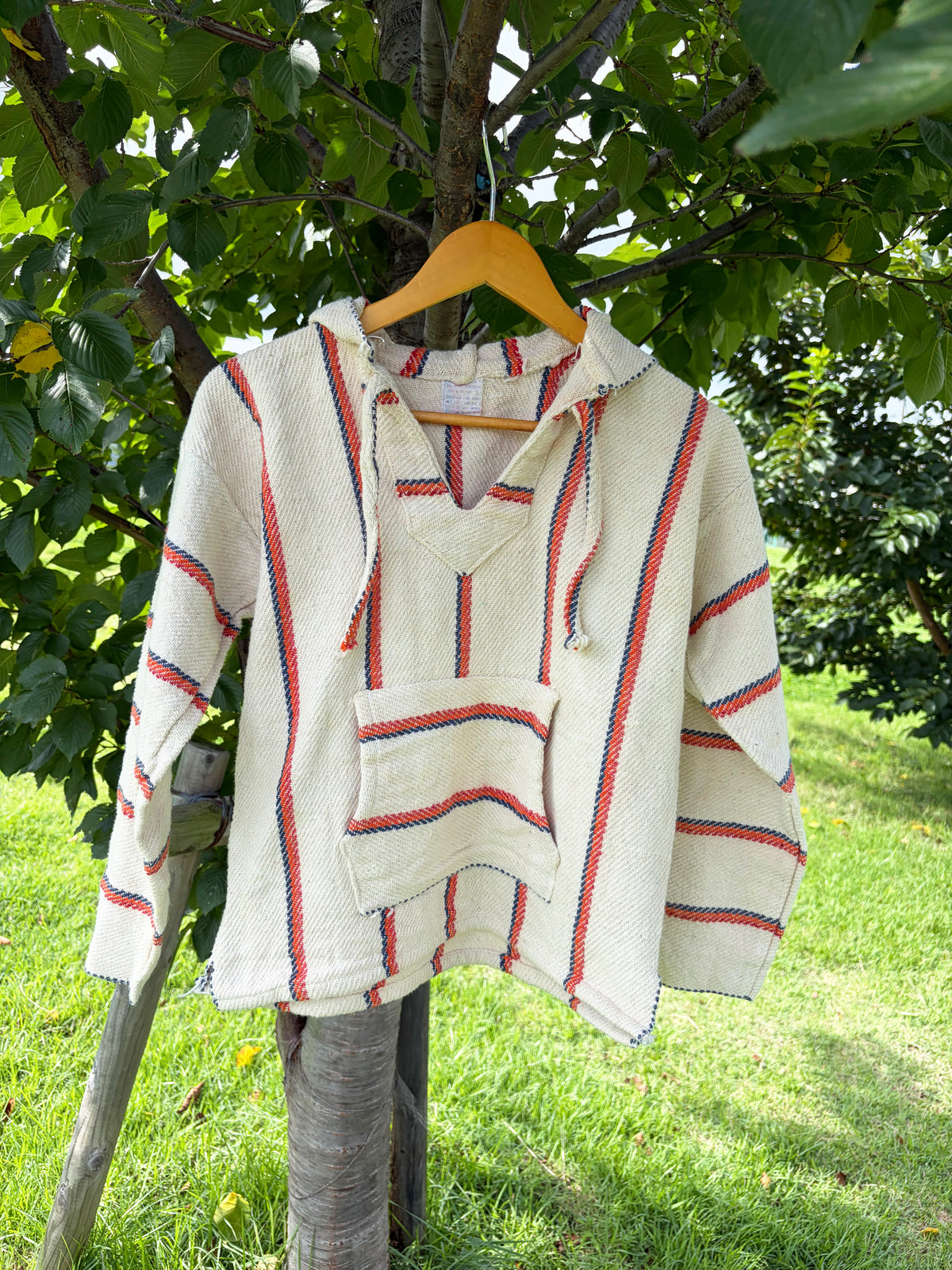 Ivory Multi Stripe Baja Hoodie (size S)