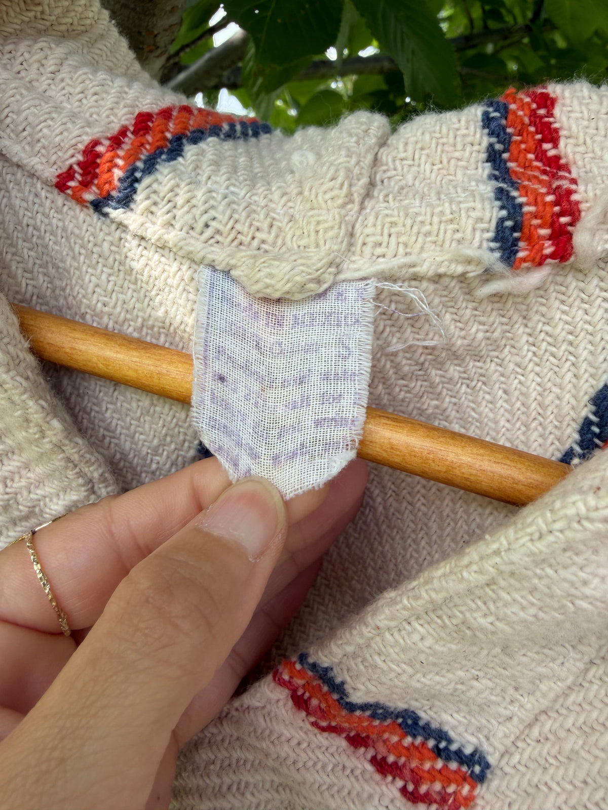 Ivory Multi Stripe Baja Hoodie (size S)