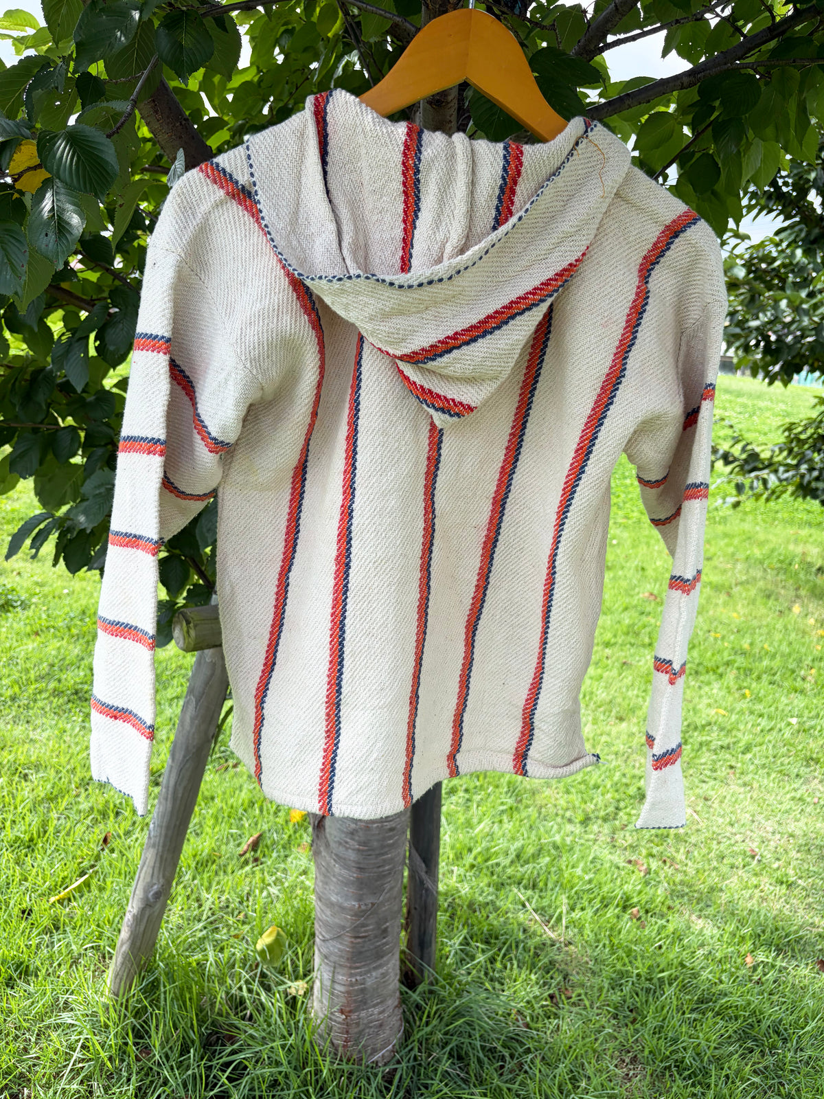 Ivory Multi Stripe Baja Hoodie (size S)