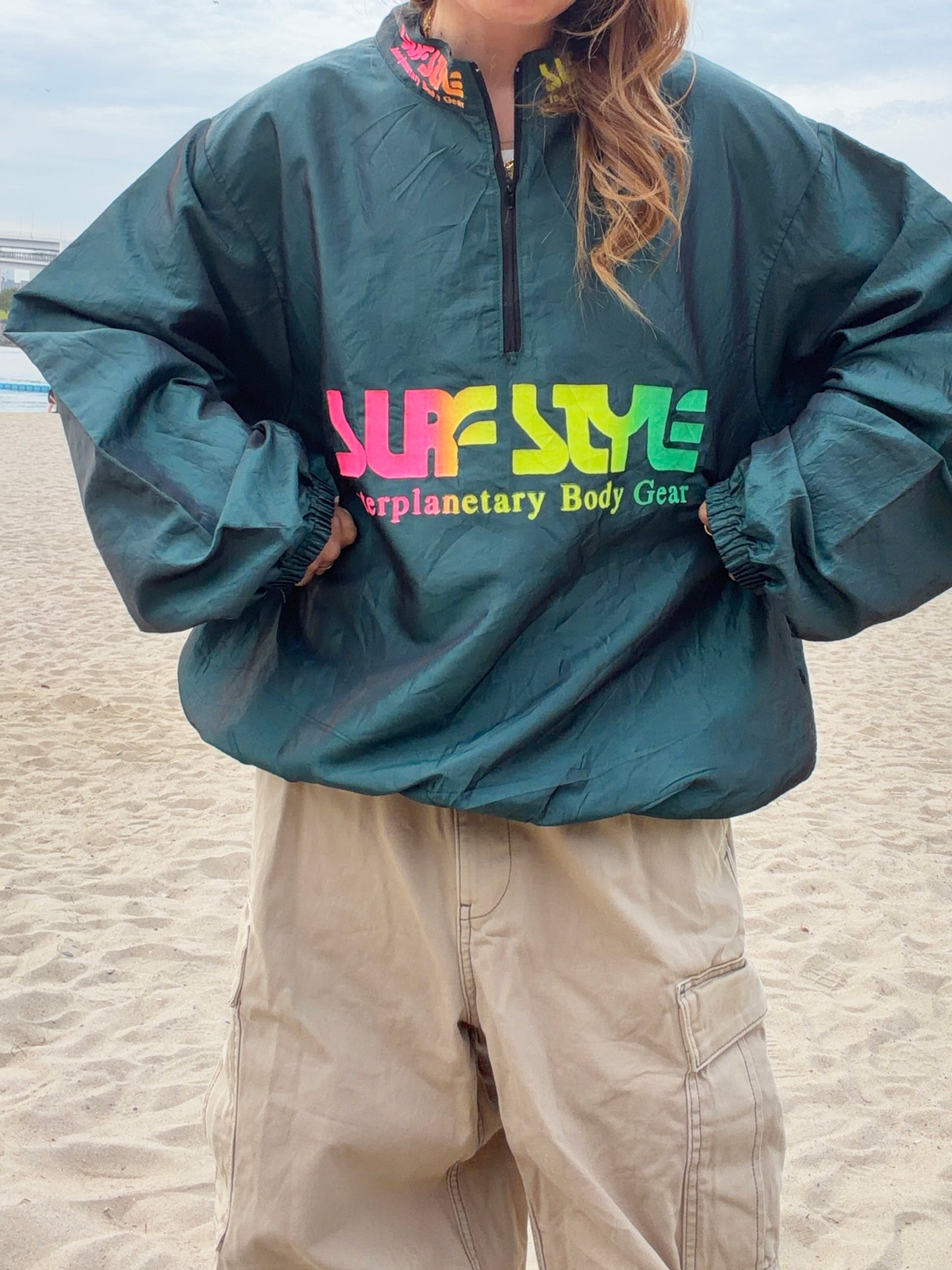 90's Surf Style Nylon Pullover onesize