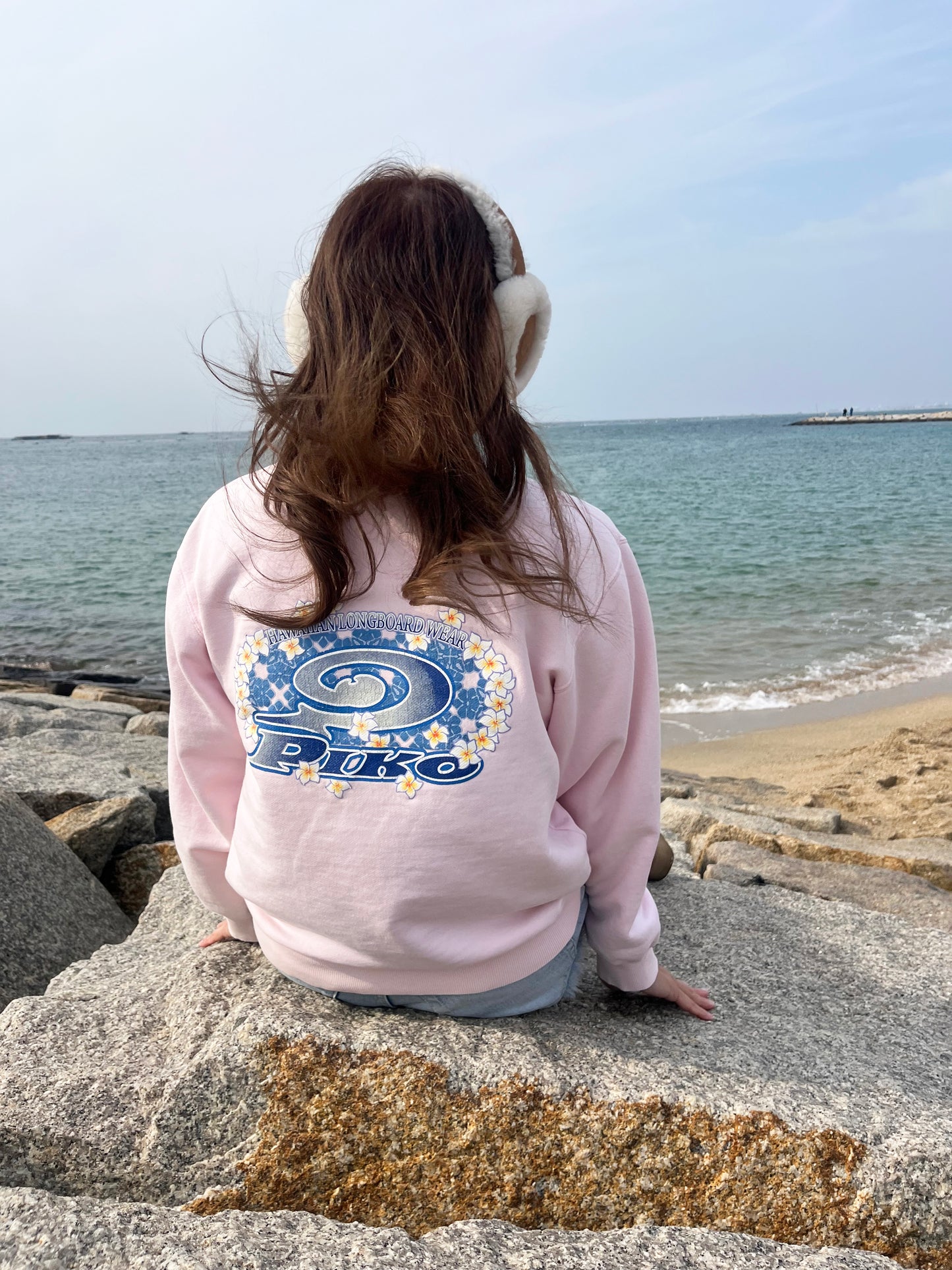 90's PIKO Hawaiian Long Board wear sweat shirt (women's M)