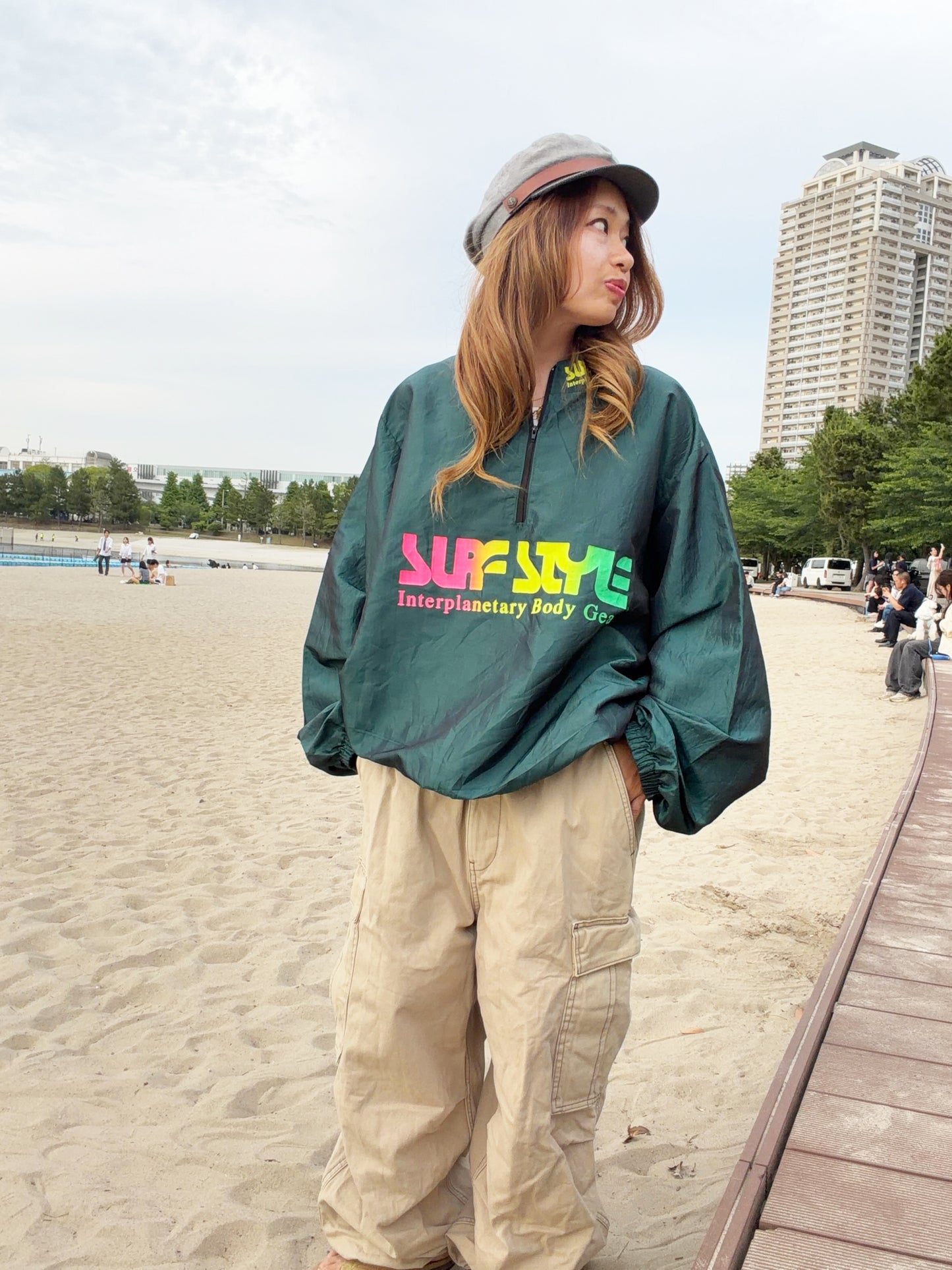90's Surf Style Nylon Pullover onesize