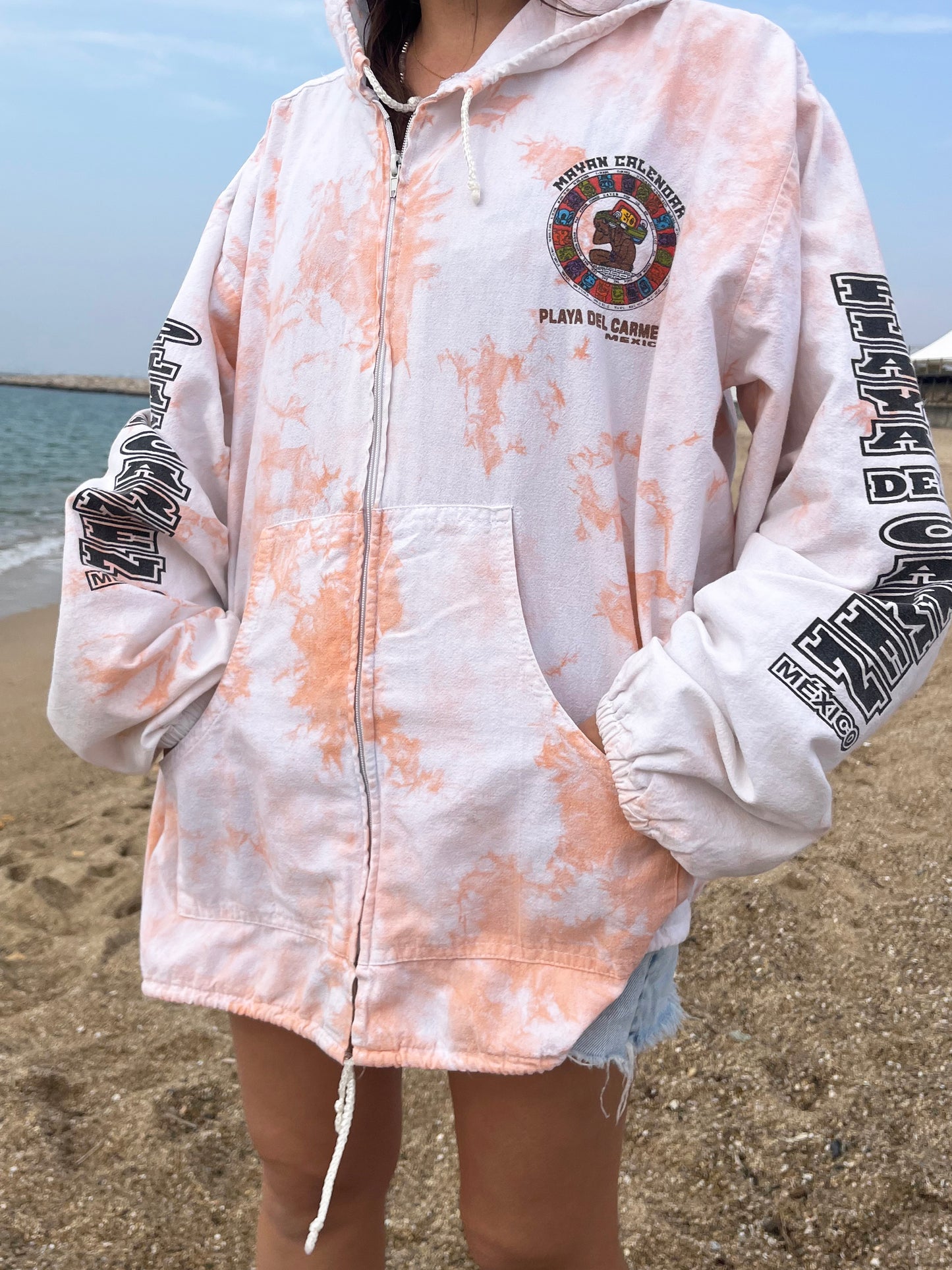 PLAYA DEL CARMEN MEXICO MAYAN CALENDER Beach Hoodie (men's L相当)