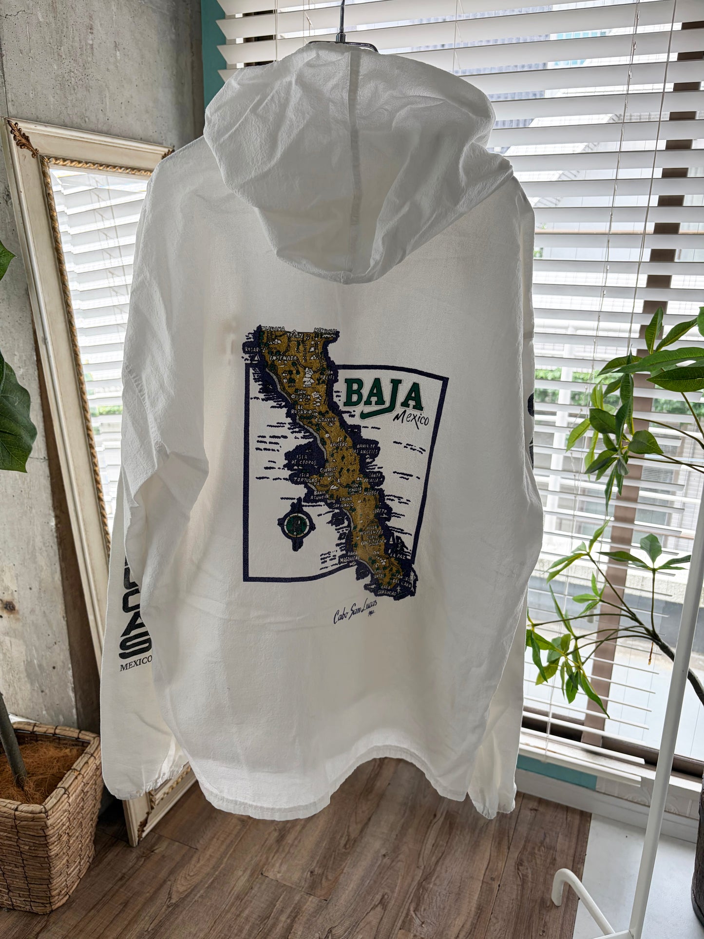 Baja Mexico Map Cabo San Lucas Beach Hoodie (men's L相当)