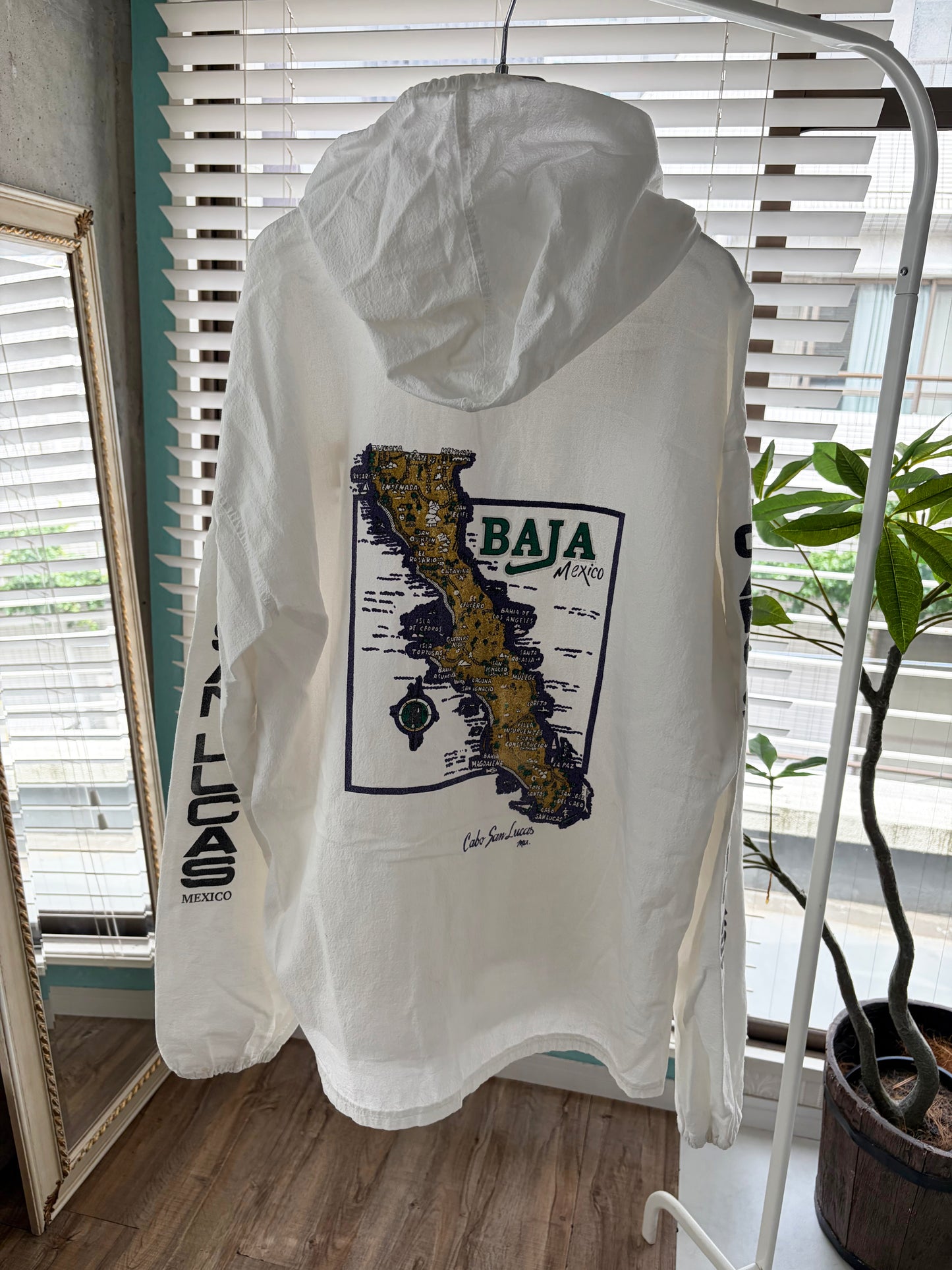 Baja Mexico Map Cabo San Lucas Beach Hoodie (men's L相当)
