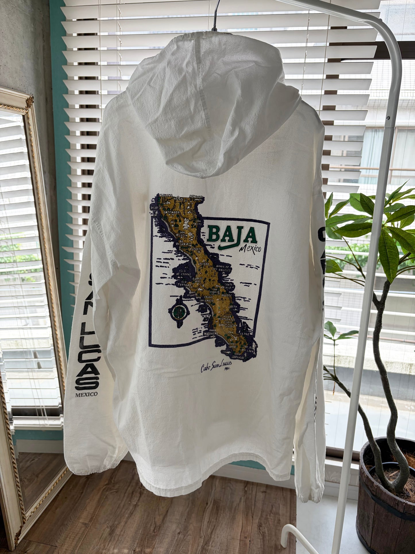 Baja Mexico Map Cabo San Lucas Beach Hoodie (men's L相当)