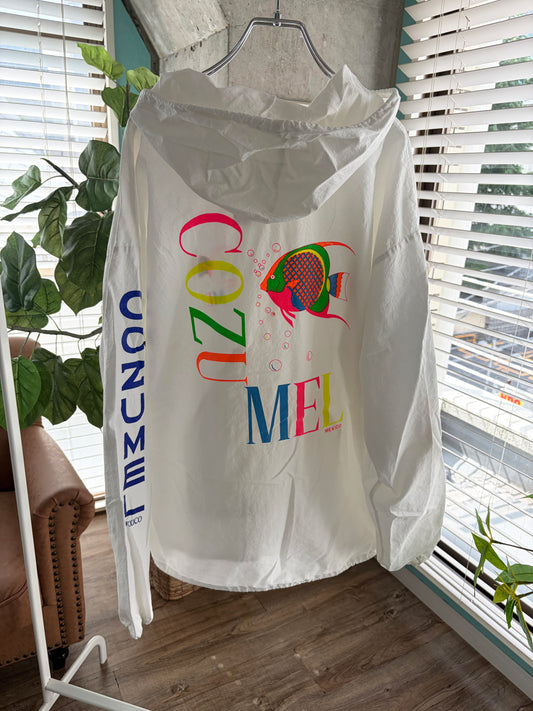 COZUMEL NEON FISH Beach Hoodie (men's L-XL)※汚れあり