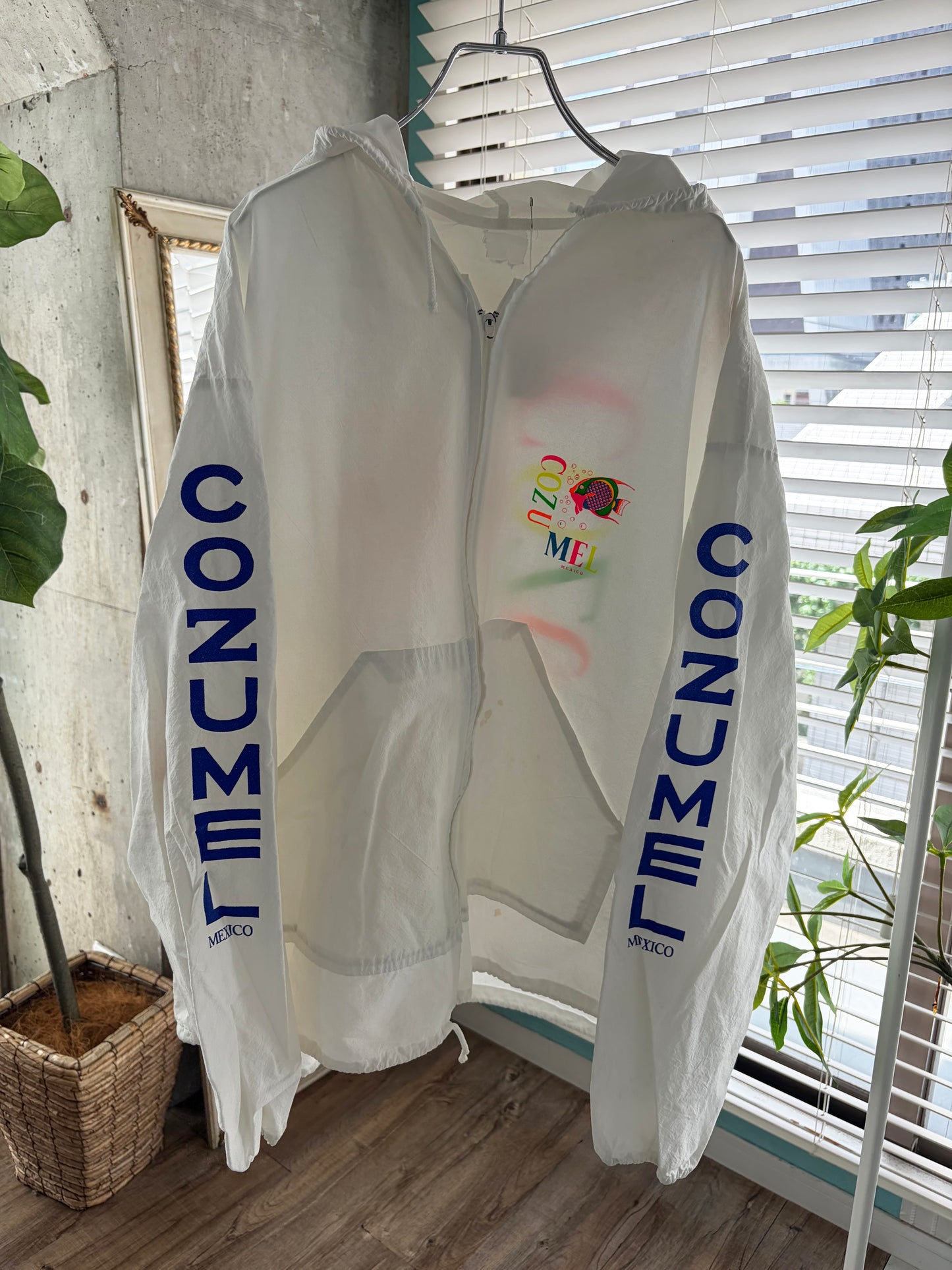 COZUMEL NEON FISH Beach Hoodie (men's L-XL)※汚れあり