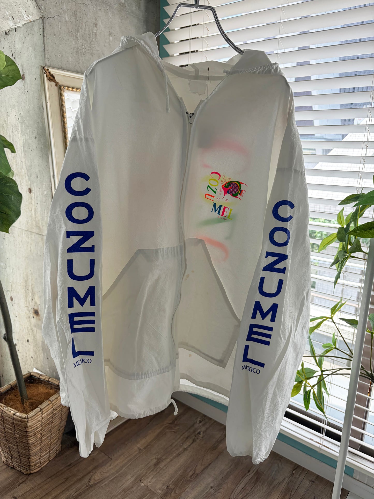 COZUMEL NEON FISH Beach Hoodie (men's L-XL)※汚れあり