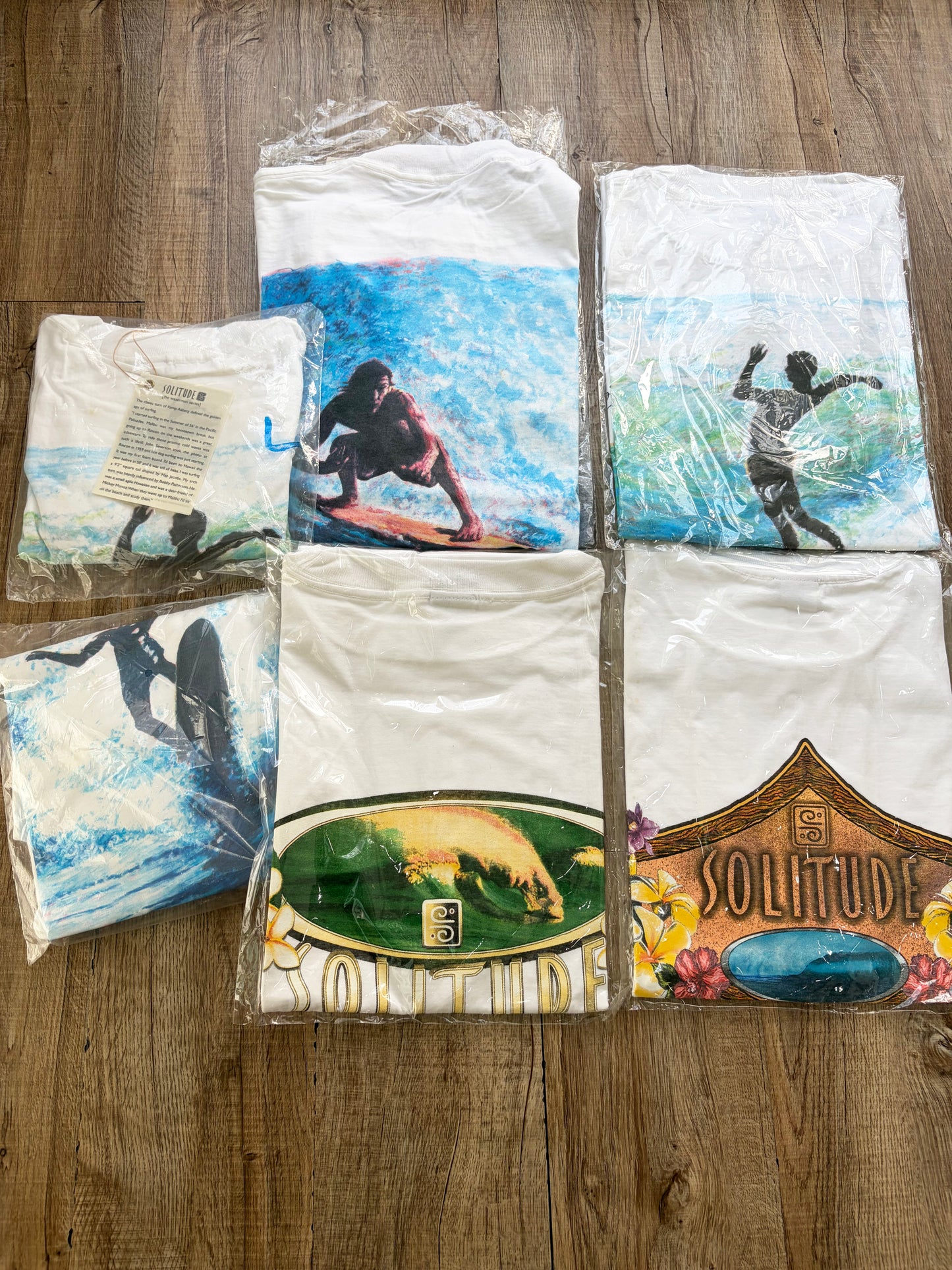 【Solitude】00's surf Hibiscus Art T-shirt Shaun Tomson （men's L)