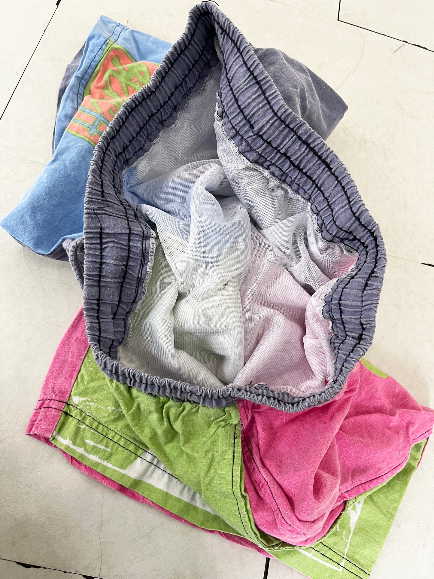 80's EURO vintage Beach!Beach!Beach! cotton beach shorts (size M)