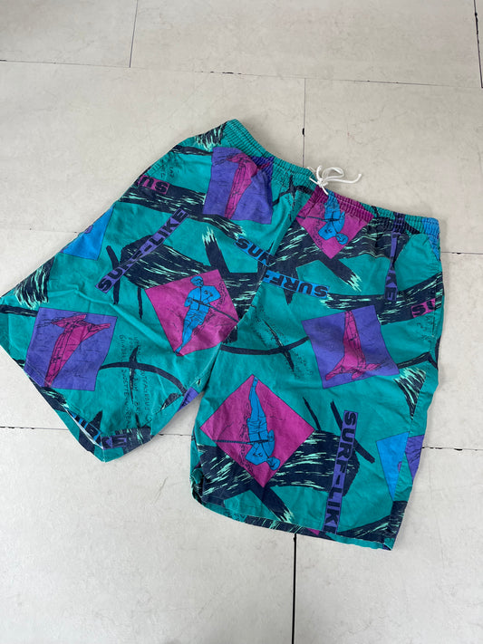 80's Euro vintage Surf-Like Cotton Beach shorts (men's XL相当）