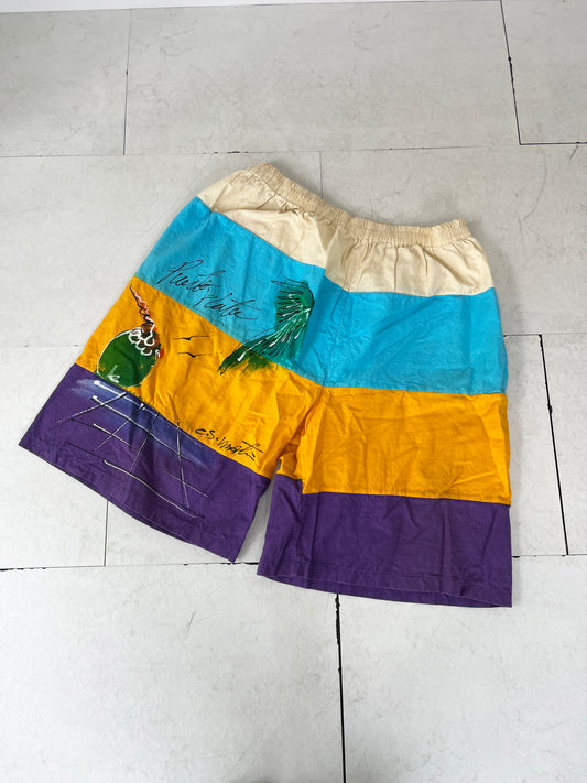 80's Euro vintage Poolside Cotton Beach Shorts (men's XL ※実際はmen's M-L相当)