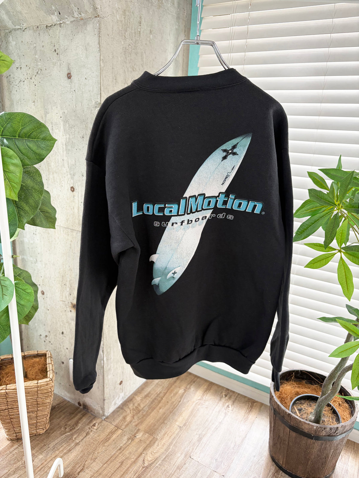 【Legend Surf Colleciton】90's Local Motion Surf Boards Sweat Shirts Made in USA Black Color size M