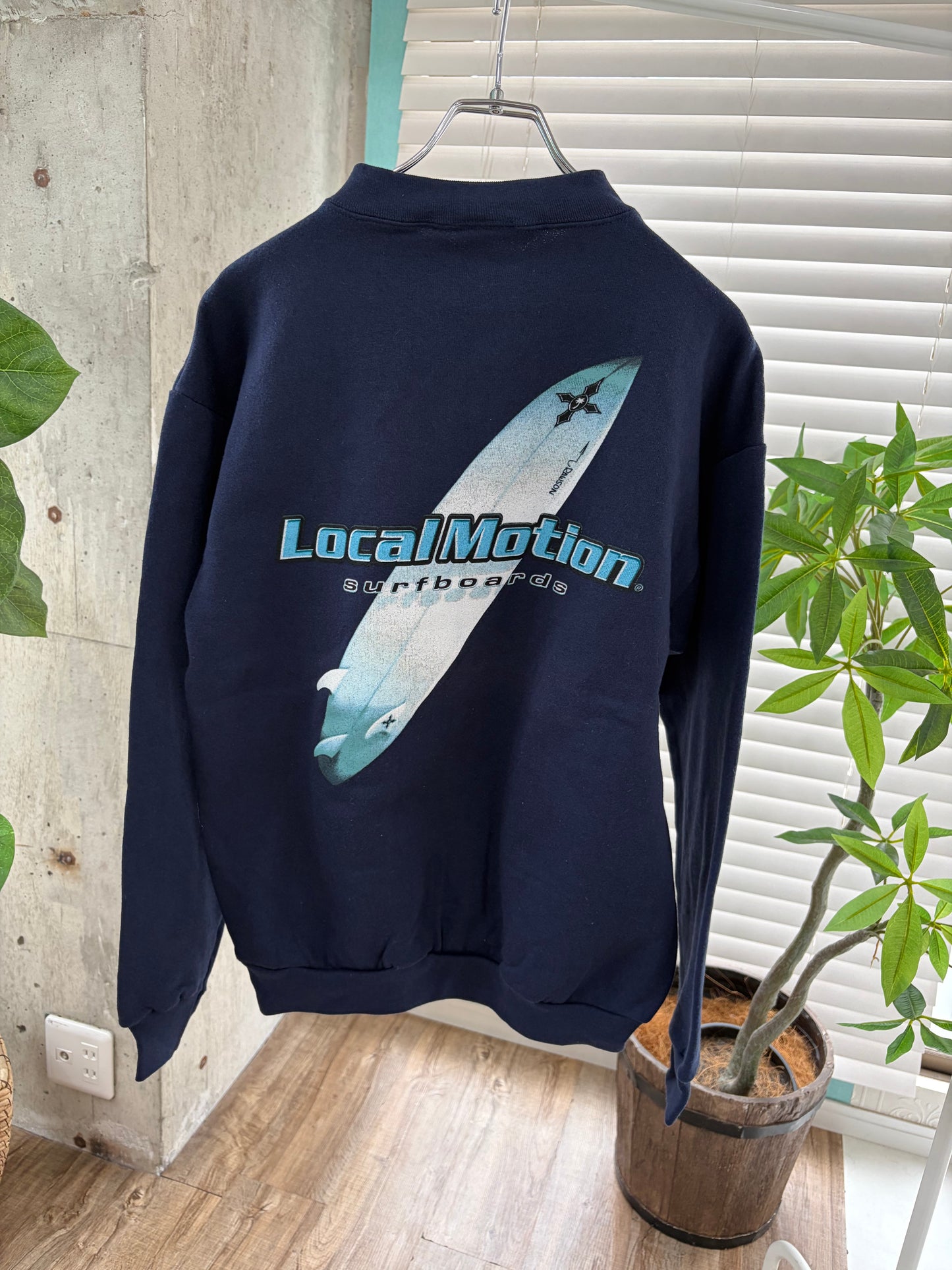 【Legend Surf Colleciton】90's Local Motion Surf Boards Sweat Shirts Made in USA Navy Color  size M
