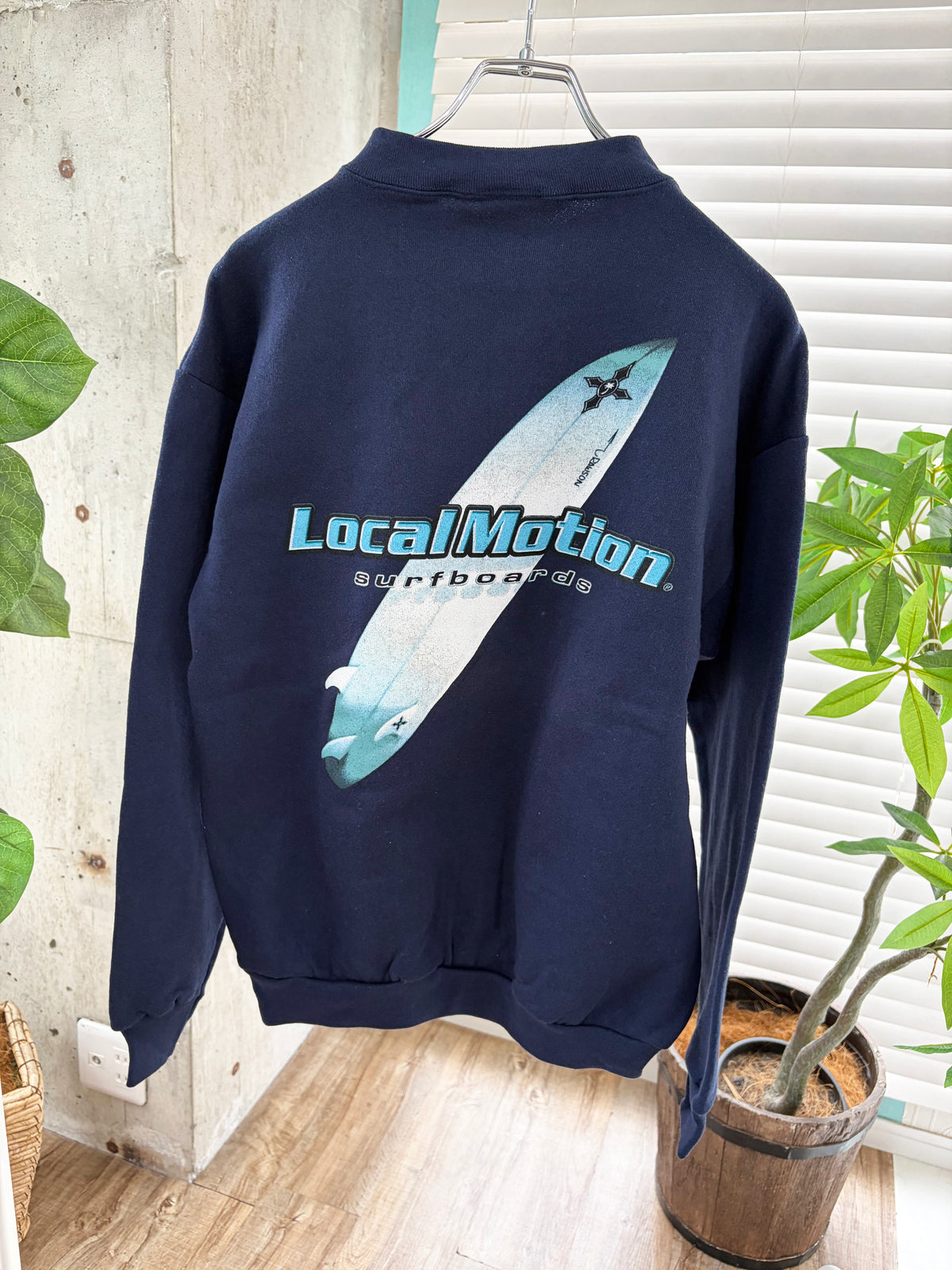 【Legend Surf Colleciton】90's Local Motion Surf Boards Sweat Shirts Made in USA Navy Color  size M