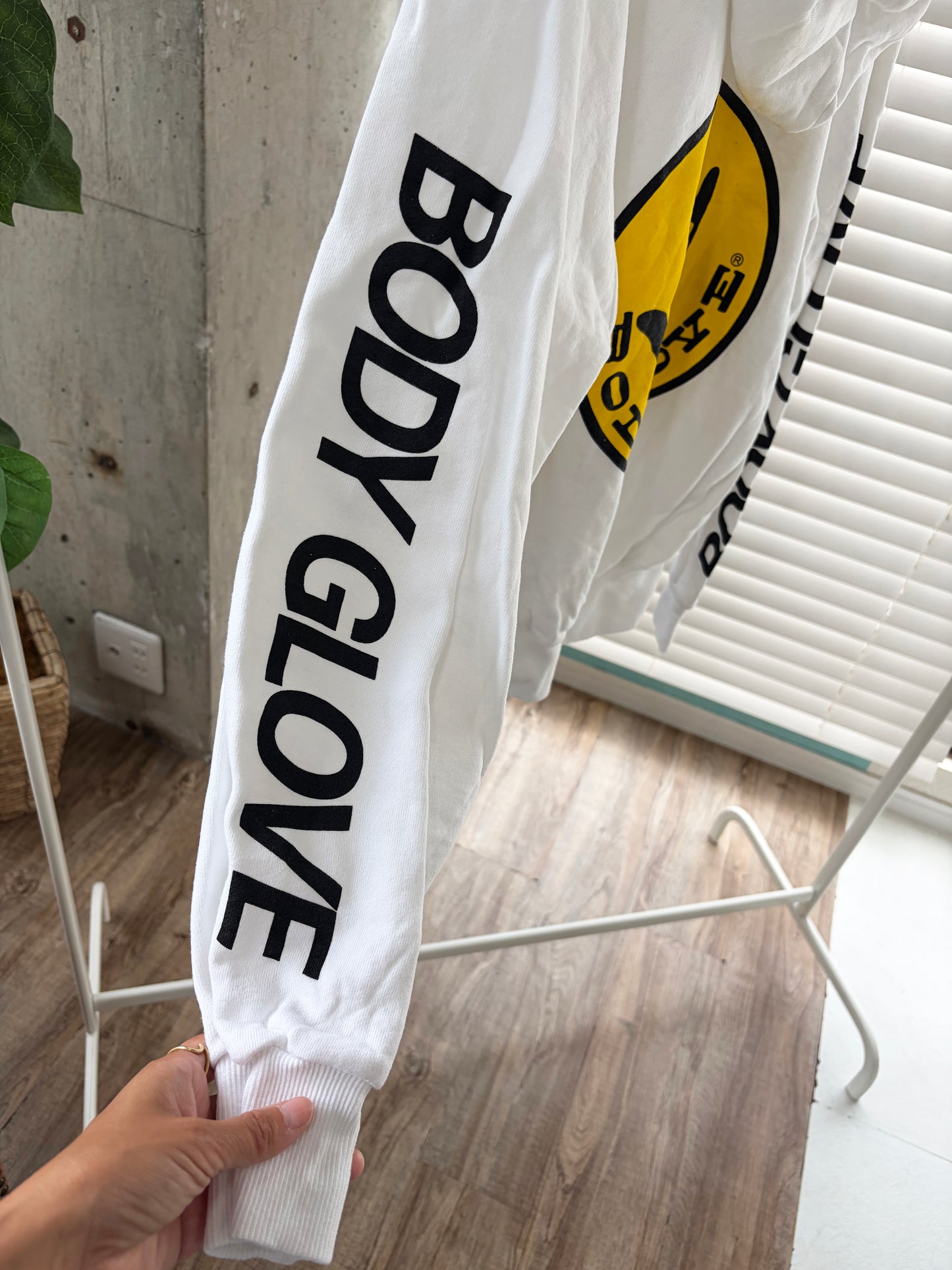 90's BODY GLOVE Zip-up Hoodie white (size M)