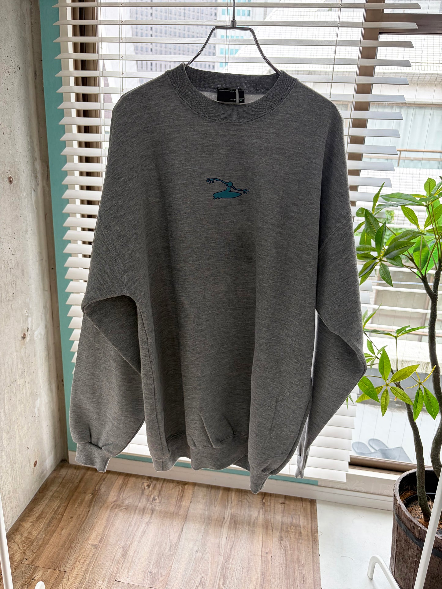 【Legend surf collection】Dead stock onewash 90's counter culture sweat shirt gray size L