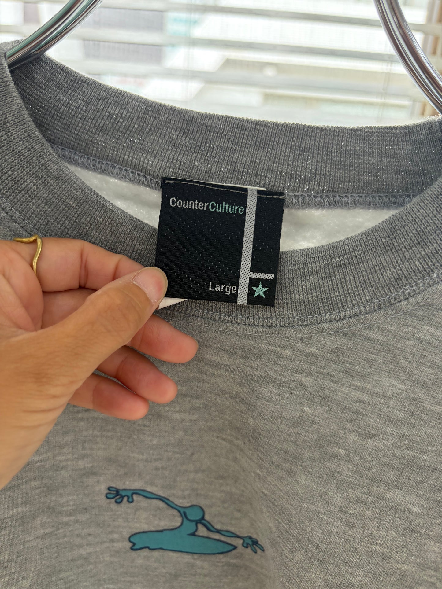 【Legend surf collection】Dead stock onewash 90's counter culture sweat shirt gray size L
