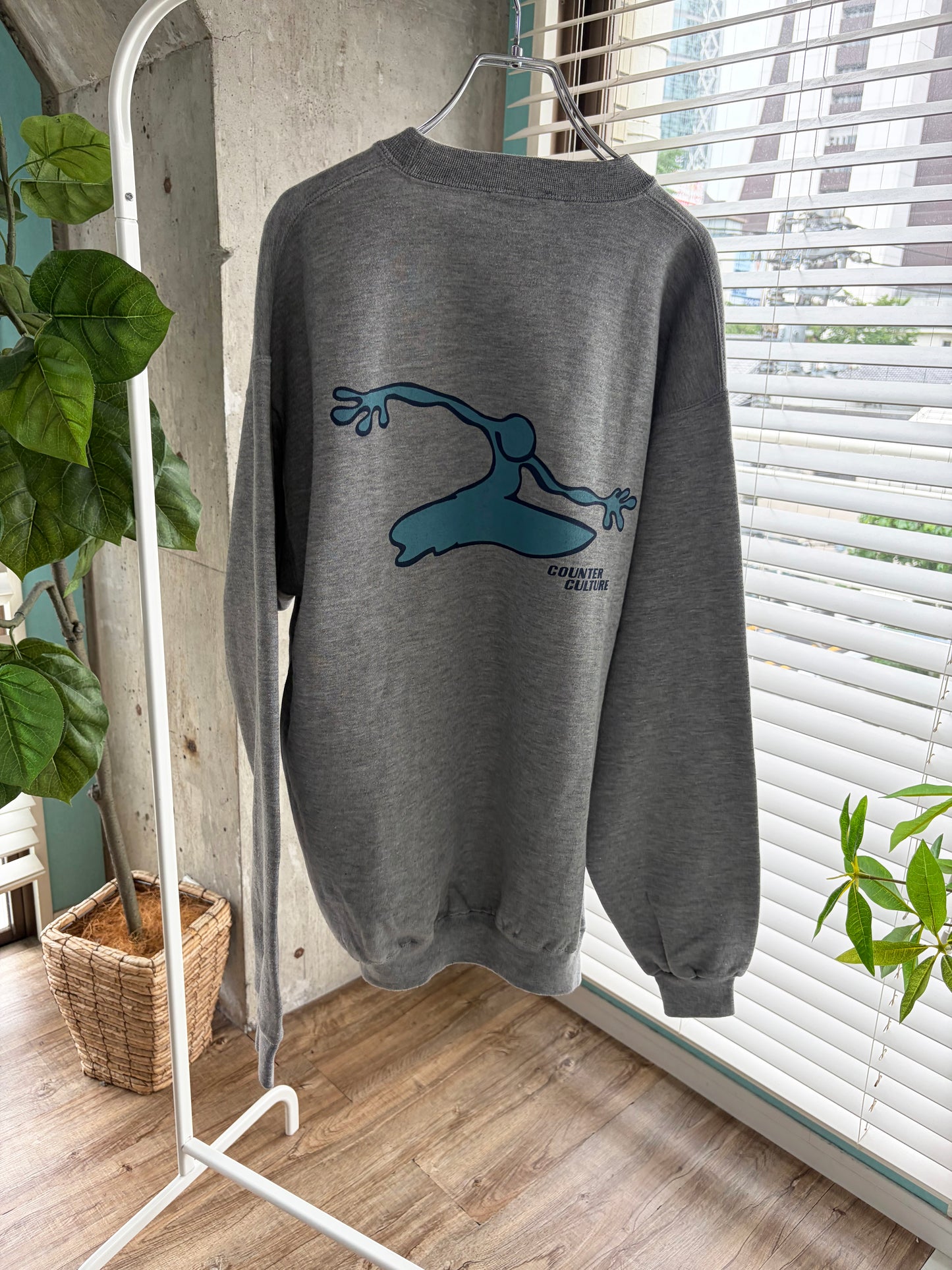 【Legend surf collection】Dead stock onewash 90's counter culture sweat shirt gray size L