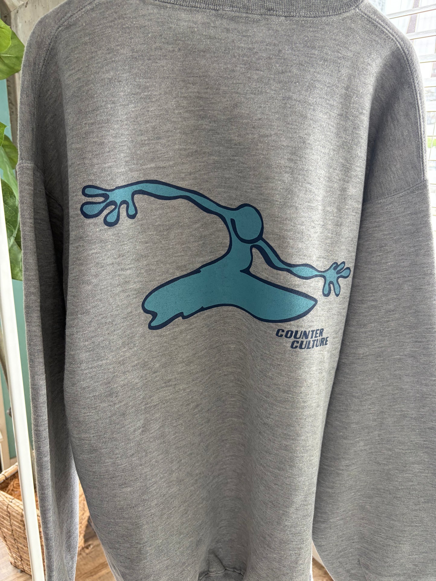 【Legend surf collection】Dead stock onewash 90's counter culture sweat shirt gray size L