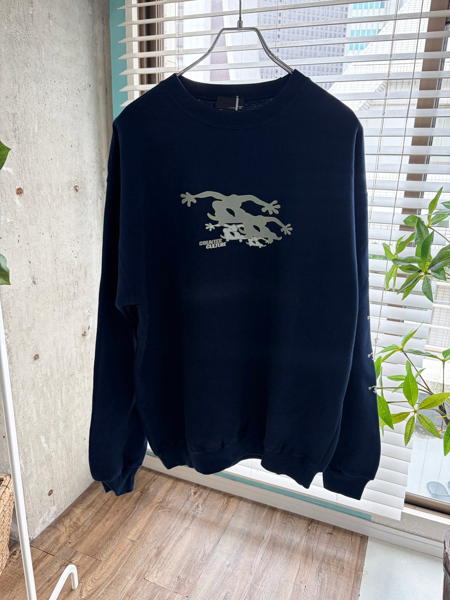 【Legend Surf Collection】Dead Stock onewash90's Counter Culture Sweat shirts Navy sizeL