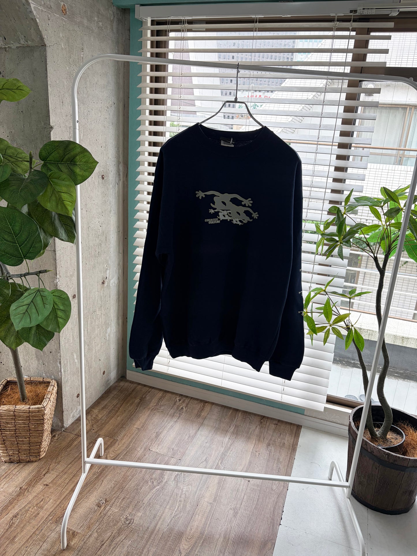 【Legend Surf Collection】Dead Stock onewash90's Counter Culture Sweat shirts Navy sizeL