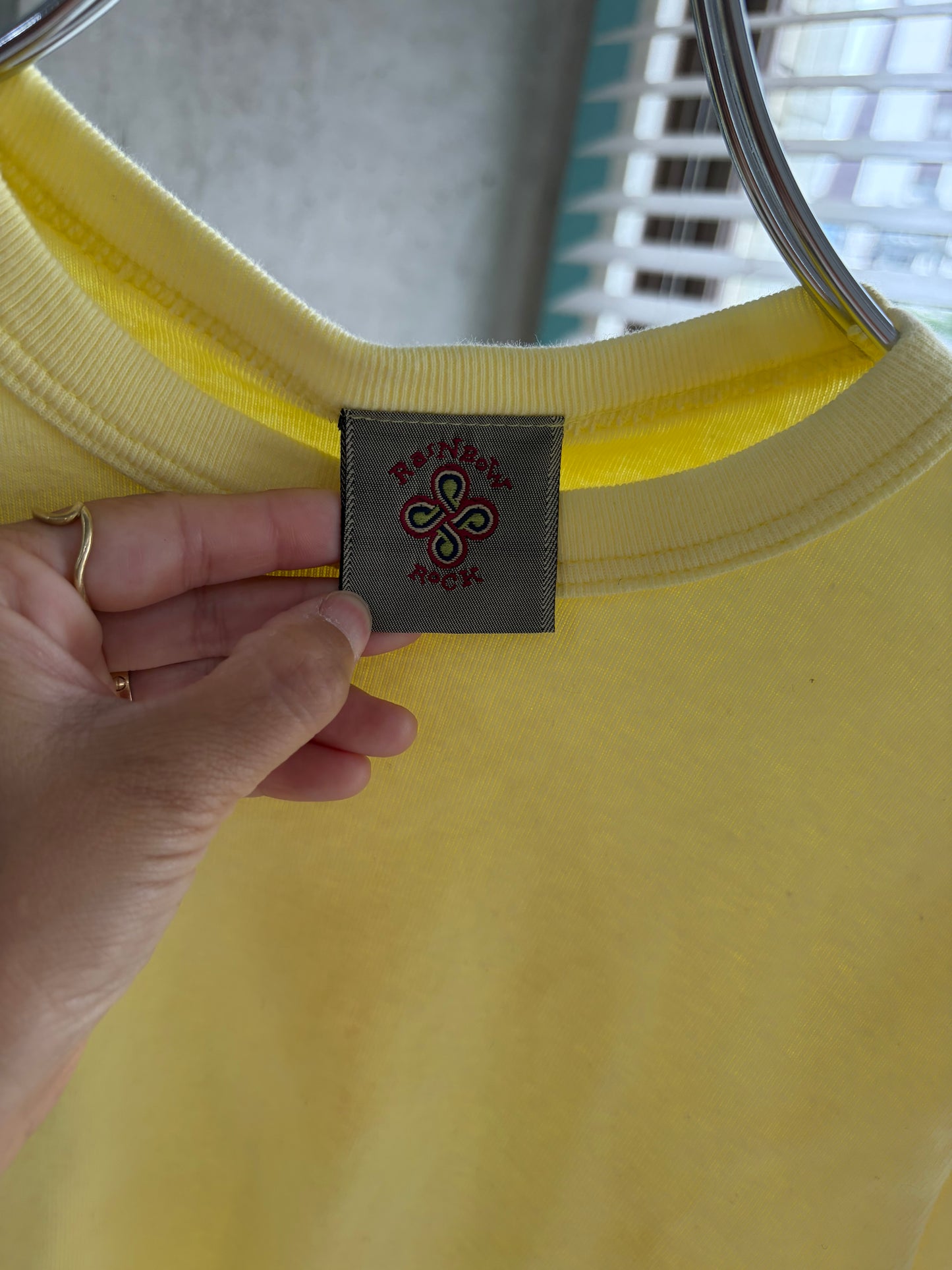 Dead Stock onewash Rainbow Rock Long Sleeve Top Yellow (onesize)