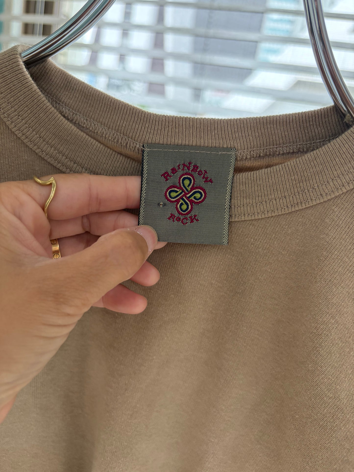 Dead Stock onewash Rainbow Rock Long Sleeve Top beiju (onensize)
