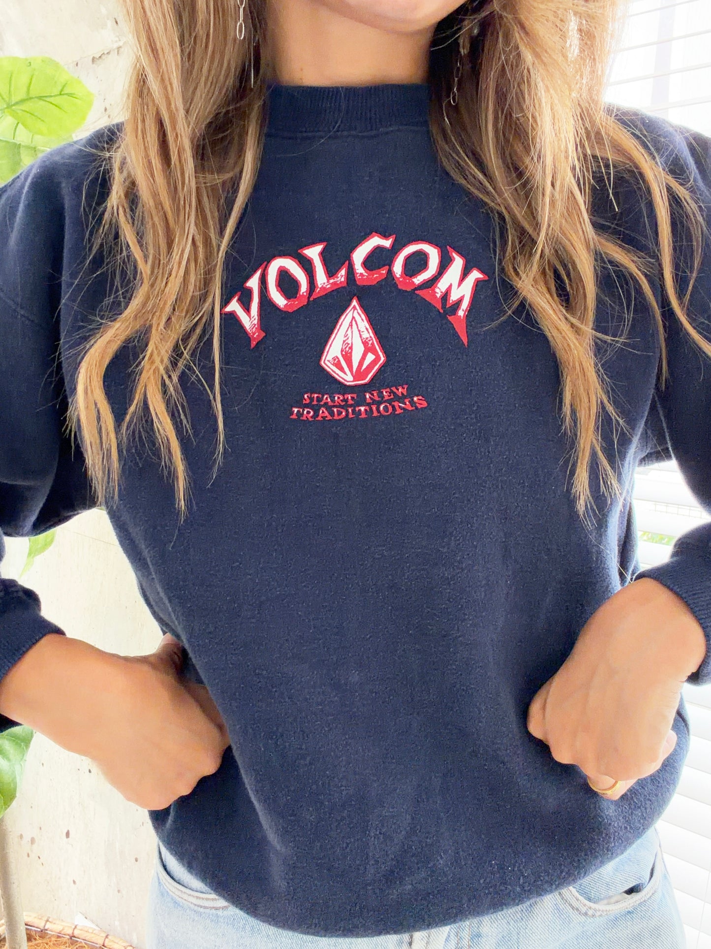 90's-00's Volcom sweat shirts Navy size L
