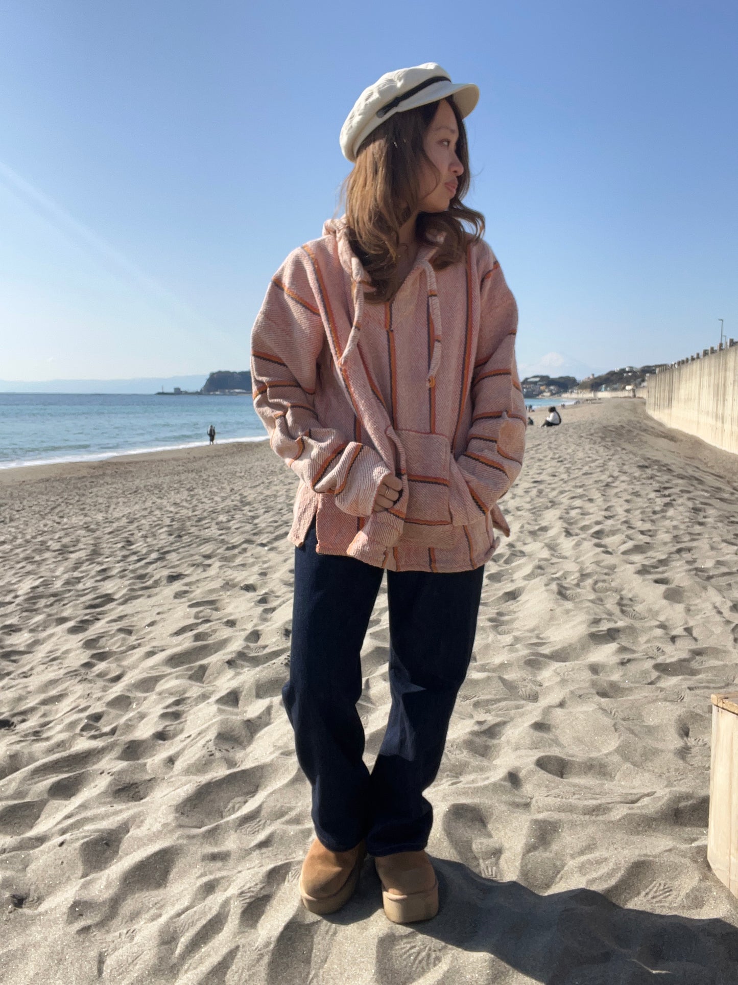 Centro Cobijero orange Baja Hoodie Mexican Parka (size XL)