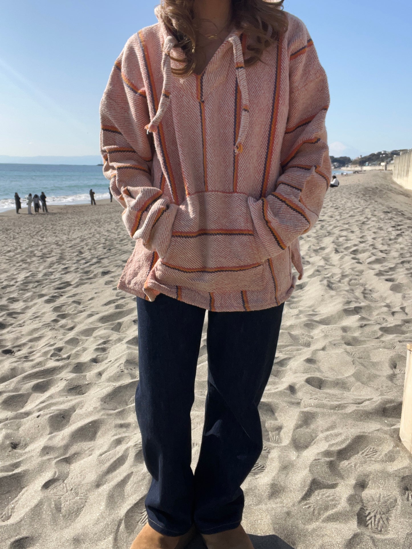 Centro Cobijero orange Baja Hoodie Mexican Parka (size XL)