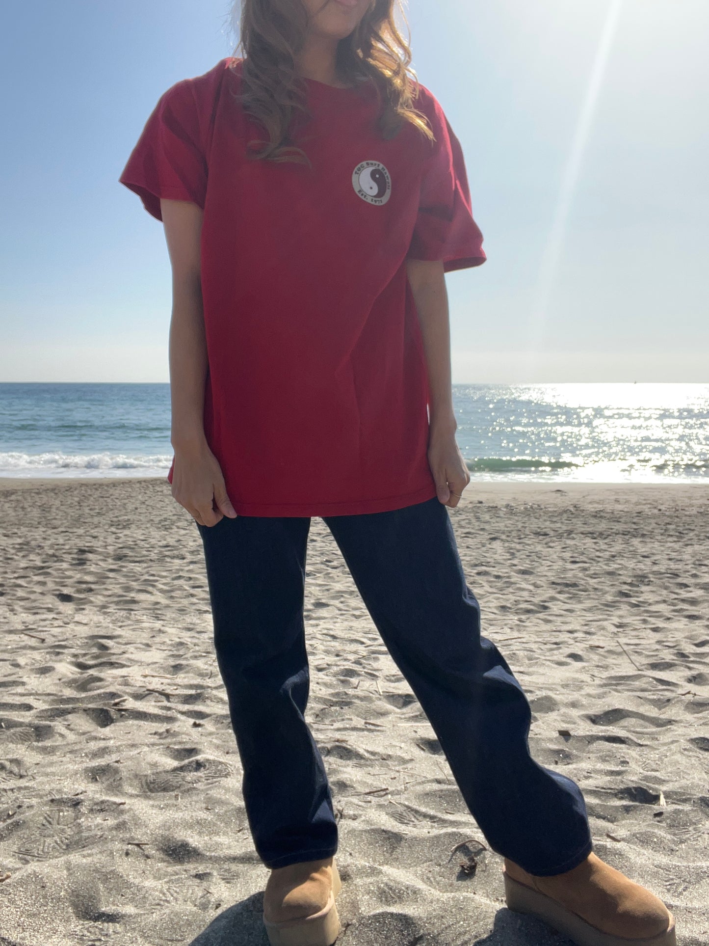 00's T&C Surf Hawaii Surfing Print Tee (men's L相当)