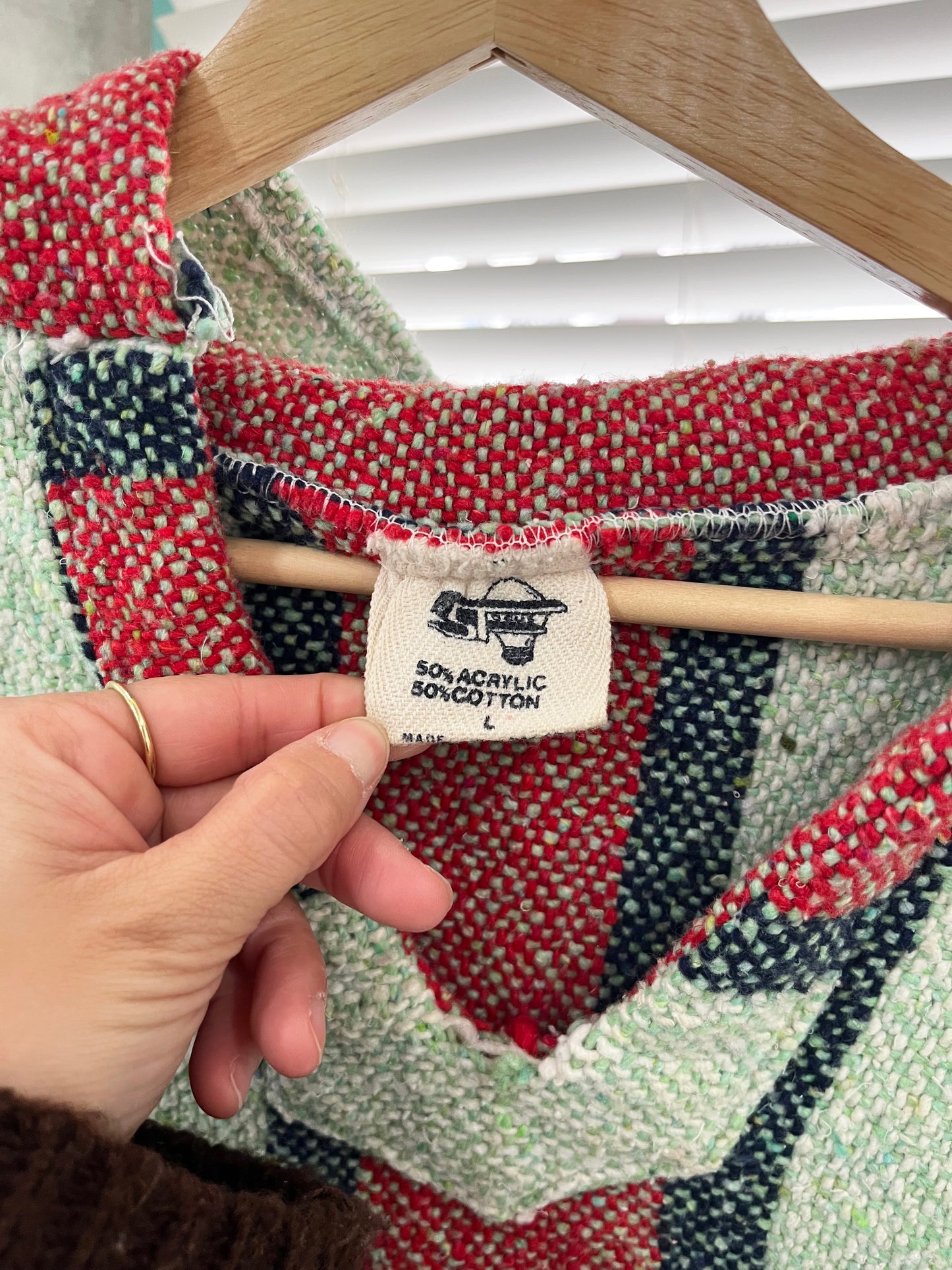 green pattern Baja Hoodie (size L)
