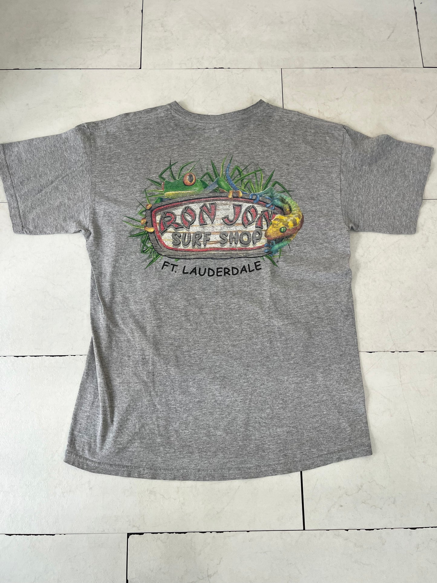 00's RONJON SURF SHOP Ft.LAVDER DALE Frog  T-shirt (men's L)