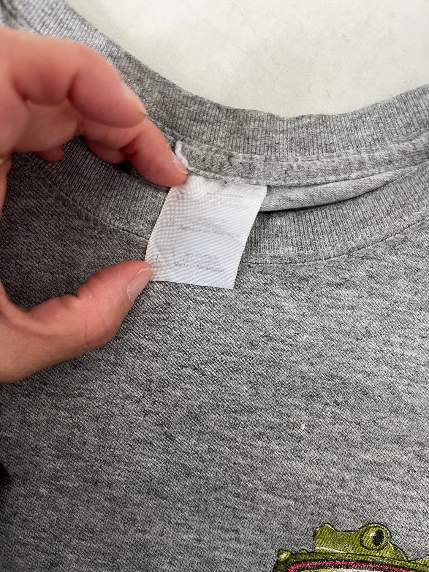 00's RONJON SURF SHOP Ft.LAVDER DALE Frog  T-shirt (men's L)