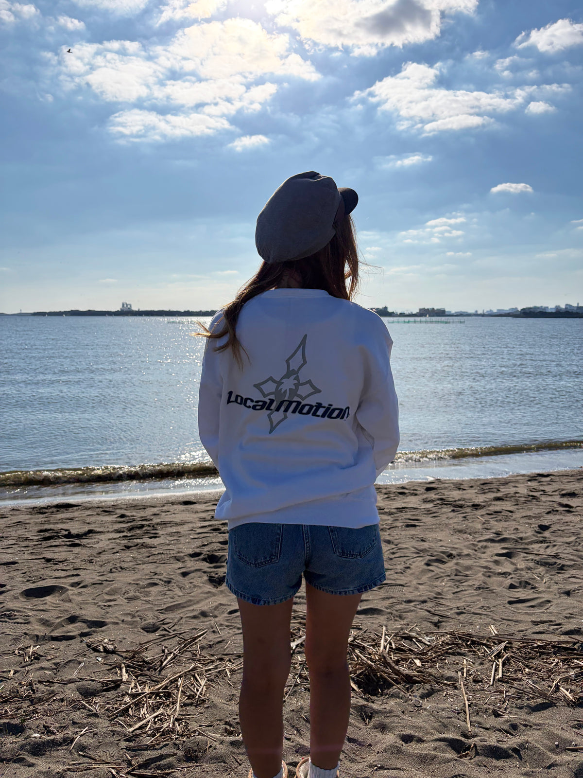 【Legend Surf Collection】90's Local Motion Closs Logo Sweat Shirts size M ※ダメージ有