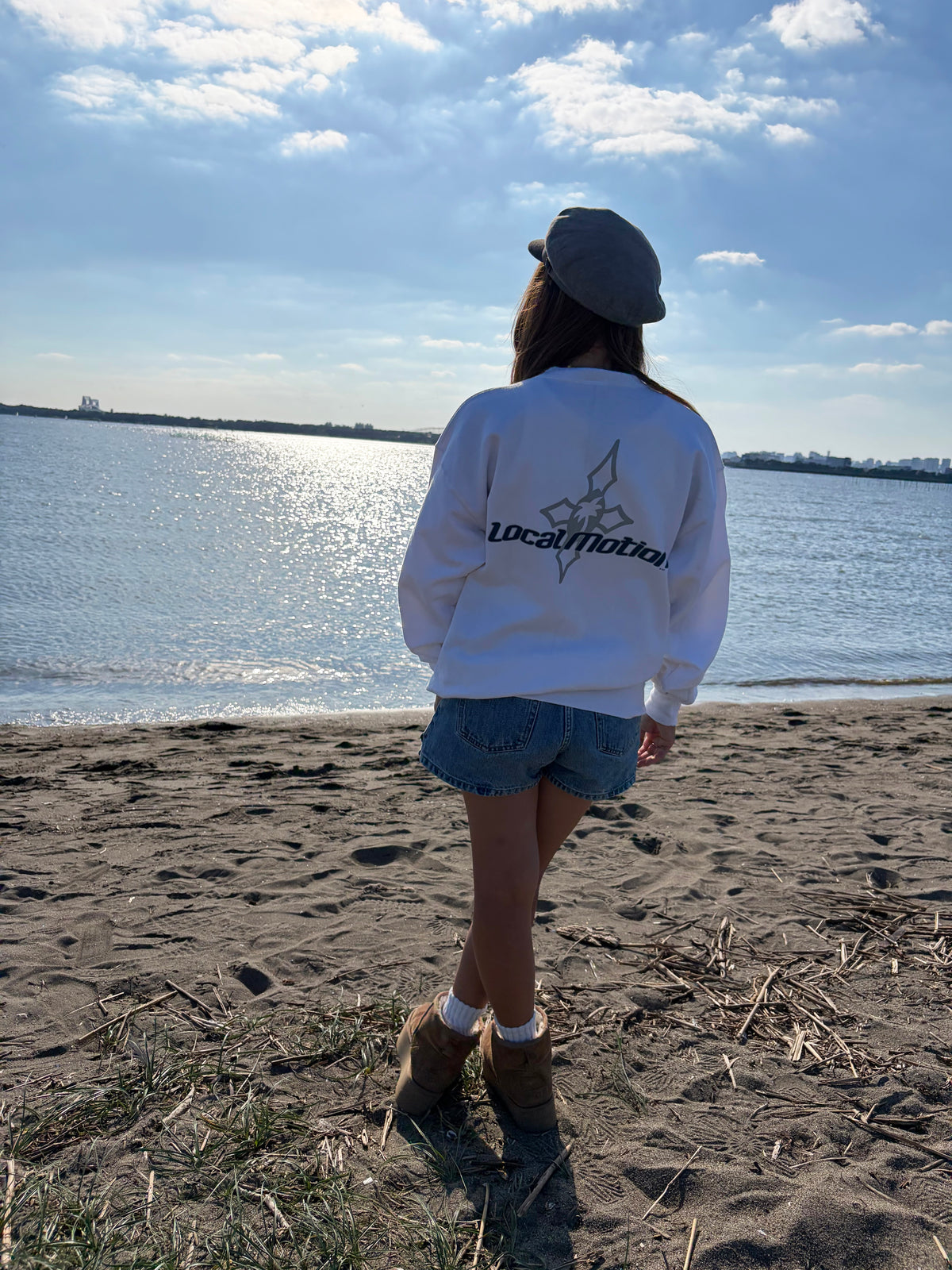 【Legend Surf Collection】90's Local Motion Closs Logo Sweat Shirts size M ※ダメージ有