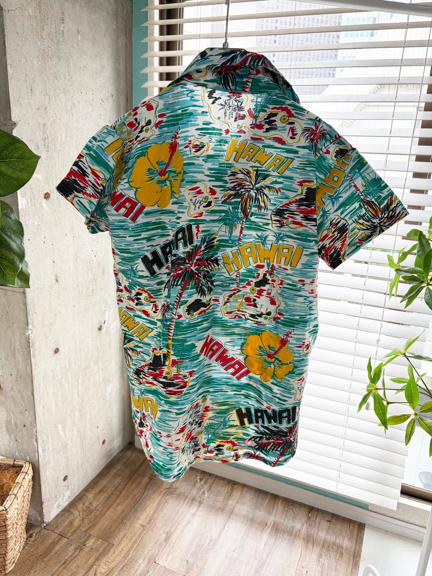 Scribble Hawaiian shirt. women's L相当