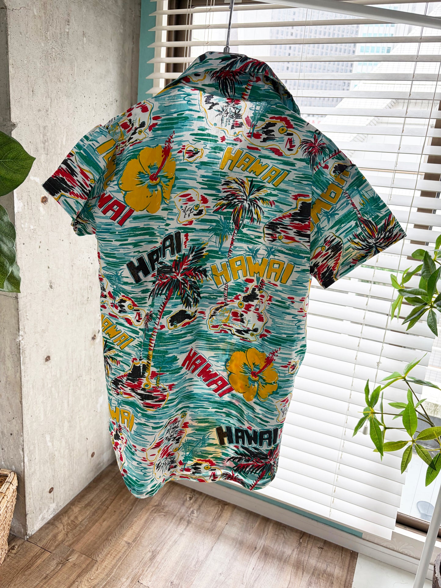 Scribble Hawaiian shirt. women's L相当